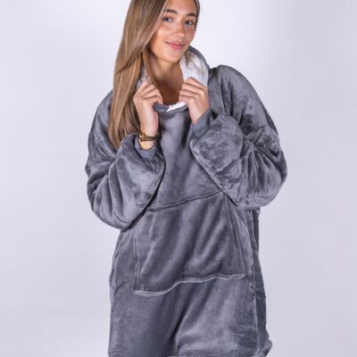 The Ribbon oversized cosy reversible sherpa hoodie Thumbnail