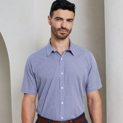 Microcheck (Gingham) short sleeve cotton shirt Thumbnail