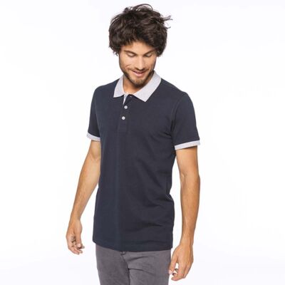 Two-tone piqué polo shirt Thumbnail