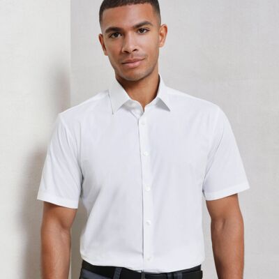 Stretch fit cotton poplin short sleeve shirt Thumbnail