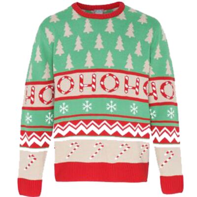 Ho Ho Ho Christmas Jumper Adults - Elite Custom Clothing Thumbnail