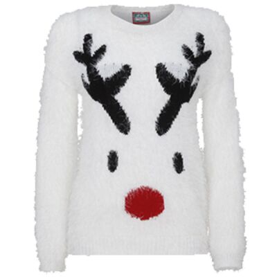 Soft Yarn Reindeer Womens Christmas Jumper - Elite Custom Clothing Thumbnail