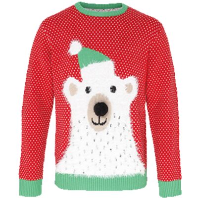 Polar Bear 3D Adults Christmas Jumper - Elite Custom Clothing Thumbnail