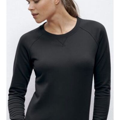 Black - Stella Trips - Round Neck Raglan Sleeve Sweatshirt Thumbnail