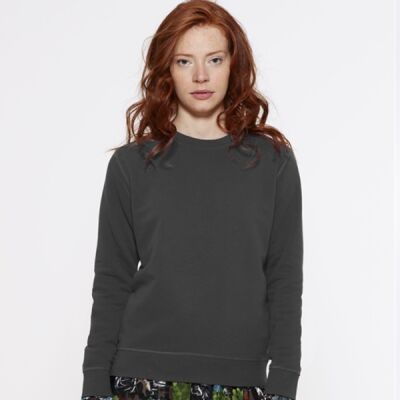 Basic set-in sleeve sweatshirt - Black Thumbnail