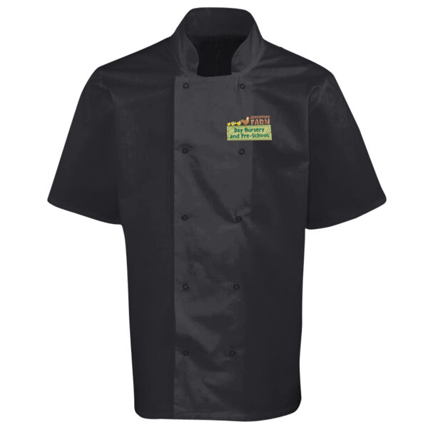 ADVENTURE FARM  - Studded front short sleeve chef's jacket Thumbnail
