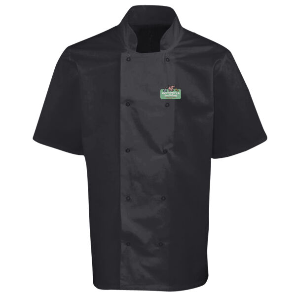 GODSTONE - Studded front short sleeve chef's jacket Thumbnail